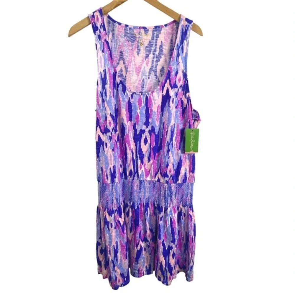 Lilly‎ Pulitzer Womens Tideline Dress XL NWT Amethyst Cotton Resortwear Beach